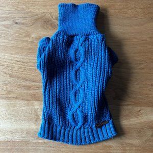 SohoPaws Turtleneck Knitted Dog Sweater with Sleeves - Blue - XS